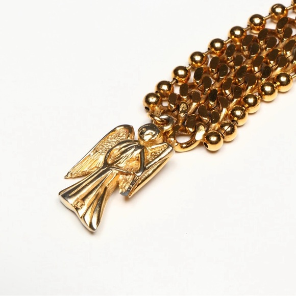 CHANEL CC Rare Vintage Gold Angel Coin Medal  Belt / Necklace - Picture 5 of 9